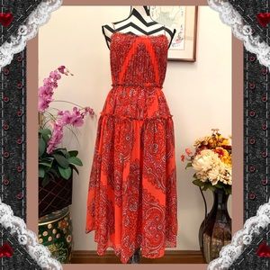 Banana Republic Pleated Ruffle Midi Dress